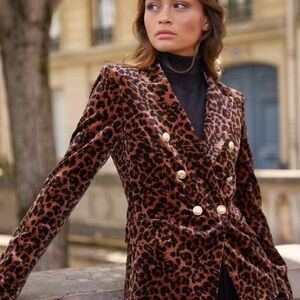 Porter Collective- Leopard Print Double-Breasted Women's Jacket - Sz. 42
